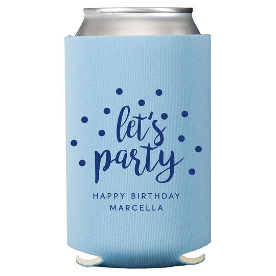 Confetti Dots Let's Party Collapsible Koozies